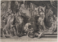 KG 17581
          <br/>
          Thomiris laat het hoofd van Cyrus in een vat met bloed dompelen.
          <br/>
          <em>Ragot, François(1638-1670)</em>